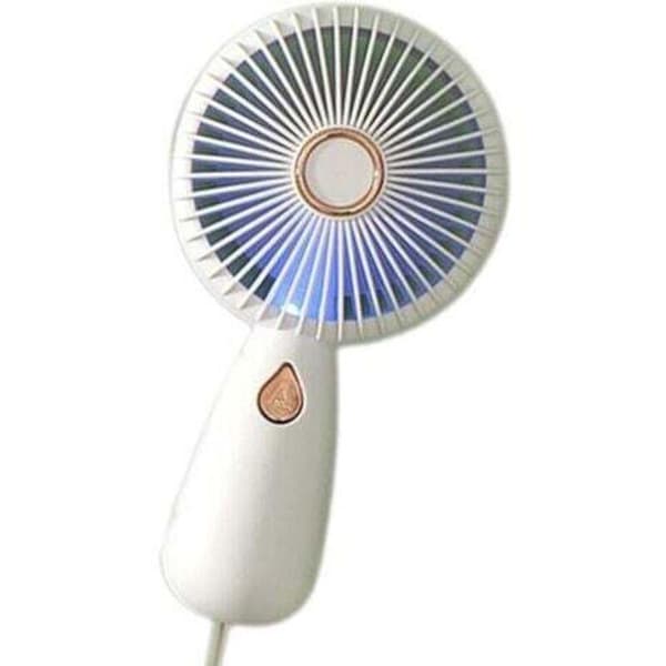 Lille bærbar ventilator. Genopladelig lommeventilator - bærbar ventilator med lys - hvid.