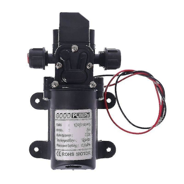 Dc 12v 130psi 6l/min Vatten Högtryck Diafragma Självprimningspump 72w  (ZYH)