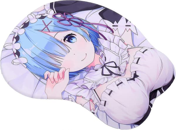 Re: Zero Rem 3D Anime Musematter med Håndleddsstøtte Gaming Musematter 2-veis Hud (MK0017)