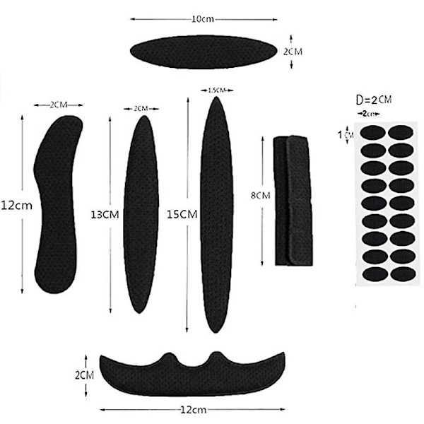 Cykelhjälm Pads Förseglad Svamp Cykelhjälm Av Inre Pads Skyddshjälm Padding Cykelhjälm  (ZYH) black
