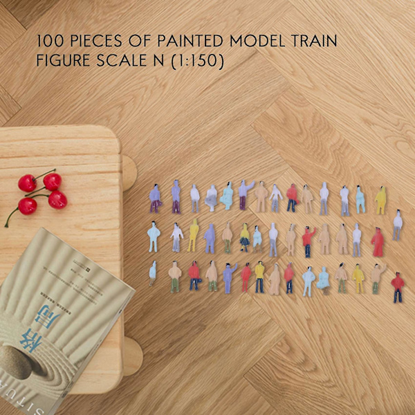 Nya 100 st målade modelljärnvägsfigurer skala N (1 till 150)  (ZYH) as picture