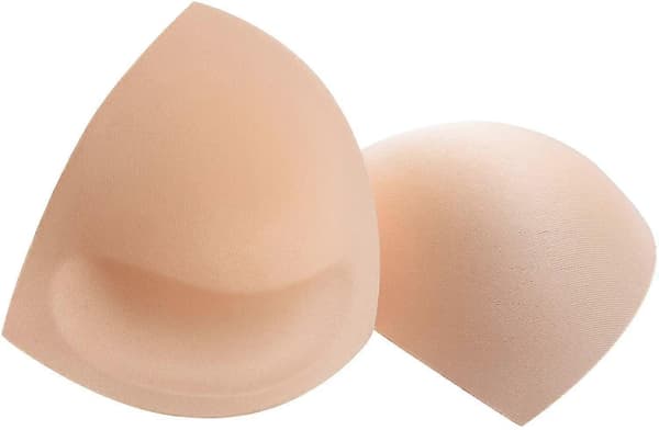 BH-puter for bikini, push-up-puter, 3 farger, trekantform, svart