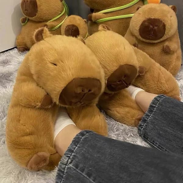 Capybara 3D Capybara Plys Karikatur Bomuldssko 35-44 størrelse