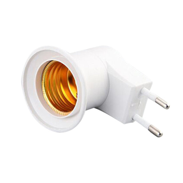 2PCS EU Plug to E27 Adapter LEDs Ljus B-ulb Converter Socket Hållare med ON/OFF knappbrytare (DPD) 4pcs