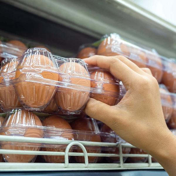 36 st äggkartonger klar plast ägghållare förvaringsbehållare äggbricka för familjebete, kyl (ZYH)