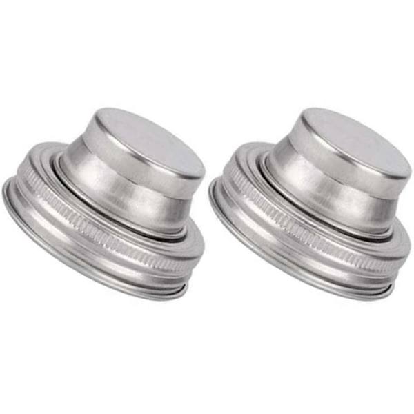 Rostfria Mason Jar Lock Multifunktionella Shakerlock för Hemmabruk Silver 2-delars Set