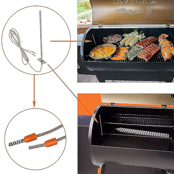 Rtd sondbyte för Traeger digital termostat - 7" Rtd temperatursensor för Traeger pelletsrökare (ZYH)
