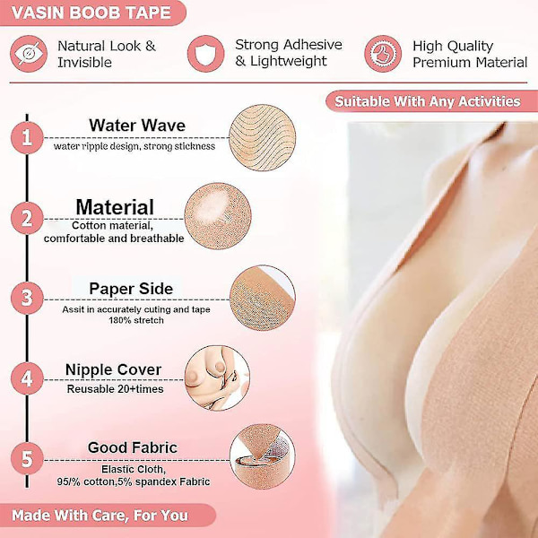 Body Tape för kvinnor självhäftande push up bh-tejp 5cm*5m  (ZYH)