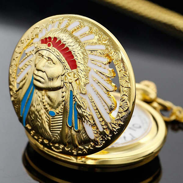 Högkvalitativ lyxig fickur i guld, personlig modehänge, klockkedja, tidmätare, present (ZYH) Gold