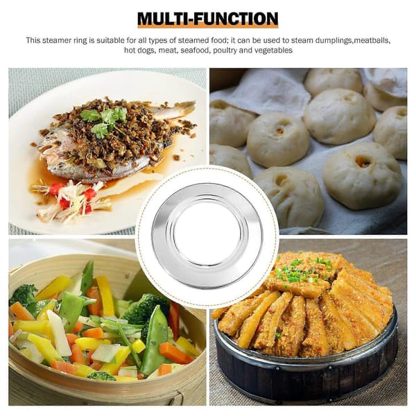 Dampkurv Ring Adapter Rustfrit Stål Dampering Stativ Til Dumpling Bao Bun Dim Sum Dampning Køkkentilbehør Ydre 28.5CM Indre 16.5CM