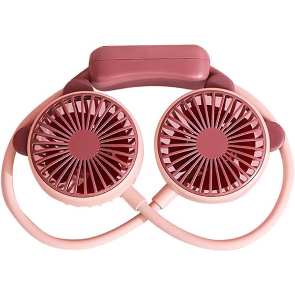 USB genopladelig bærbar halsventilator. Håndfri vedhængsventilator til kontor og rejser. Taro lilla farve.