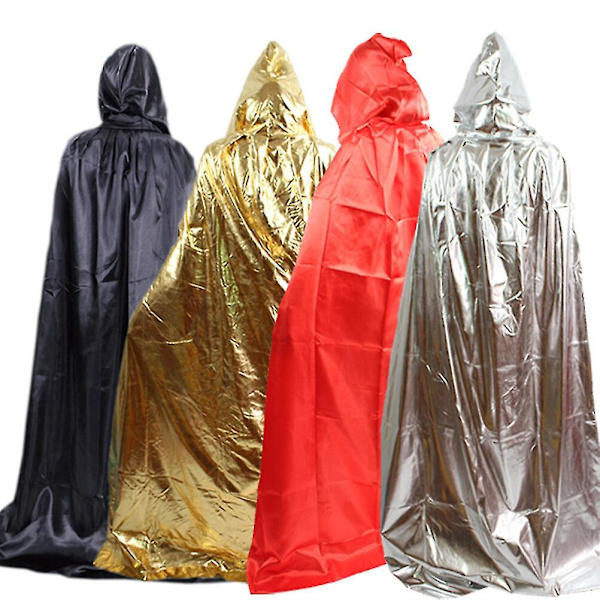 Unisex huvkappa Roll Cape Play Familjekostymer Hellängds mantel Halloween Jul Ytterkläder (guld) (DPD)