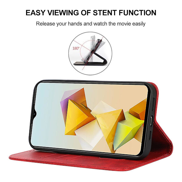 För ZTE Blade A73 5G Magnetiskt stängande lädertelefonfodral (ZYH) Red