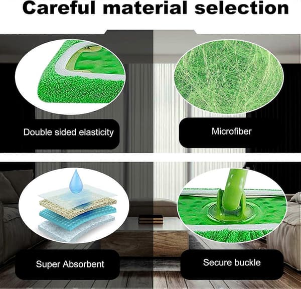 6 stk. genanvendelige mikrofiber moppepuder til Swiffer Sweeper moppe, tørre fejningsklude og våde moppeklude til gulvvask