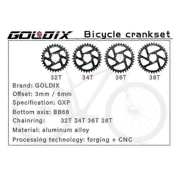 SRAM GXP 38T Narrow -ketjurengas, 3 mm offset, musta, maastopyörä
