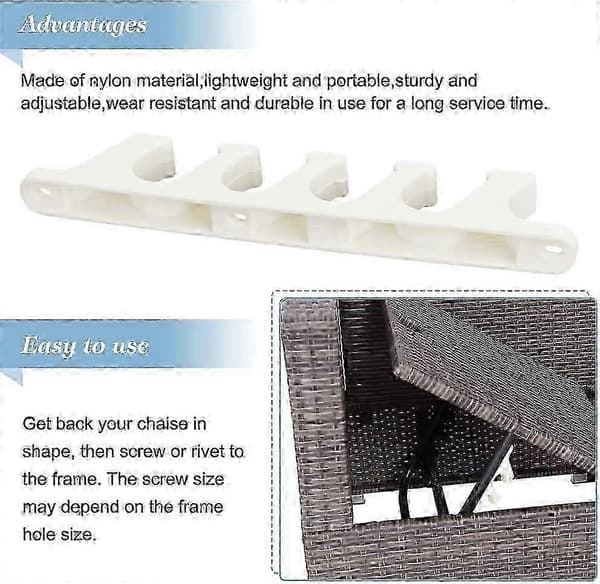 Justerbara utomhusfästen för solstol, 5-lägesersättning, 4-pack