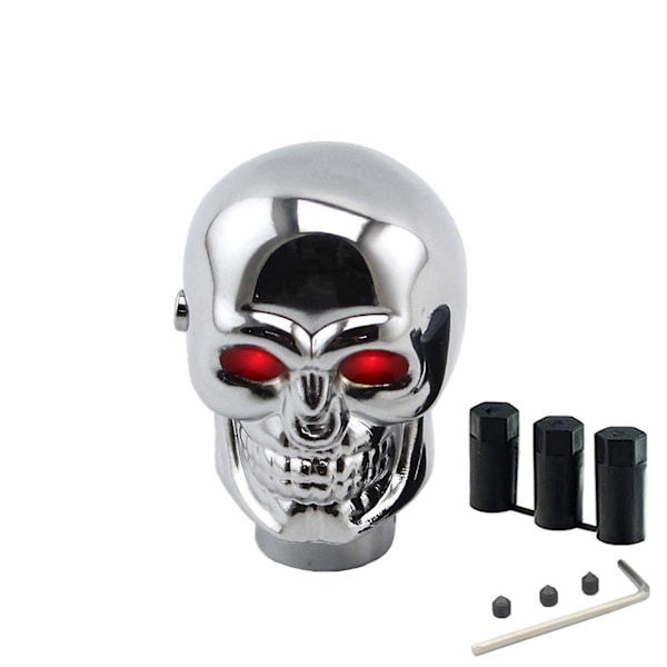 Halloween-dekor Skull Shift Knopp passar de flesta automatiska växellådor, skalle med lättmetall anpassat spökhuvud (DPD) Red