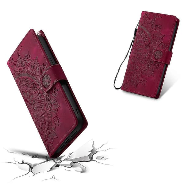 Stil 018 Lommebok Lær Telefondeksel for iPhone iPhone 14 Pro Max - Rose