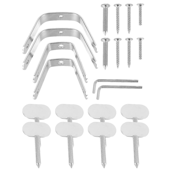 2 set skinkhållare tillbehör Ersättningshållare för Harm Stand Fixing Holder for Home (ZYH) Silver 10.5X8CM