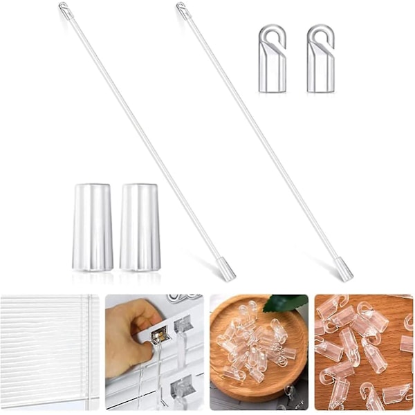 Blind Wand For Window Blinds, 2pcs 12 Inches Length Drapery Wand Curtain Pull Rod, Window Blind Tilt Rod Clear Blind Tilt Wand Replacement  (DPD)