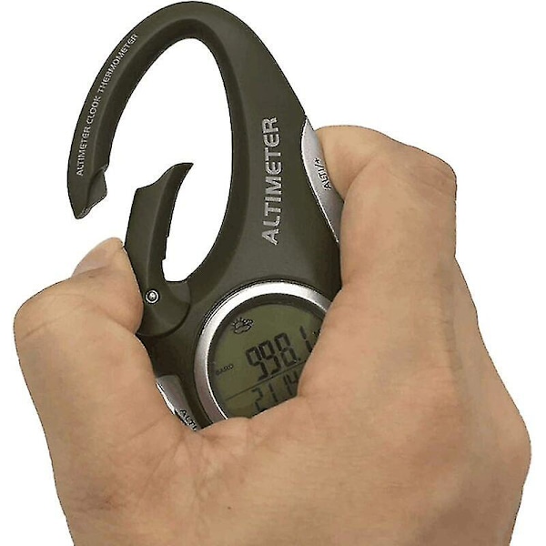 Elektronisk höjdmätare med karbinhake och höjdmätare, betterlife ficktermometer för utomhusfiske väderprognos utomhusgadget 1 st (ZYH)