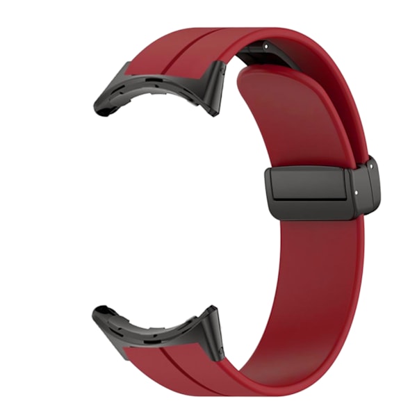 Elastiskt silikonklockarmband med magnetiskt spänne i legeringsmetall, stretchigt armband för Pixel Watch 2, vinrött (ZYH)