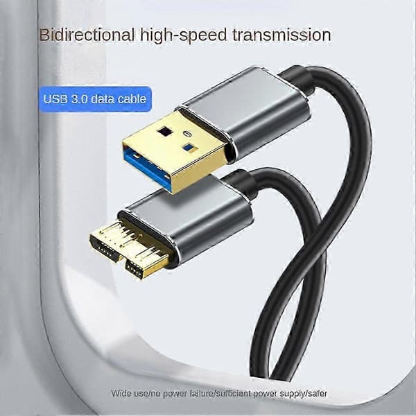 Ekstern harddisk kabel USB Micro-B HDD Kabel Micro-B Datakabel SSD Sata Kabel til Harddisk Micro-B USB3.0, 0.5M Edition d