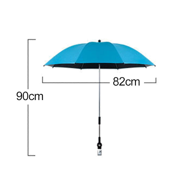 Stolparaply med klämma SPF50+ UV-skydd Strandstol Parasoll Multi-vinkeljusterbar Utomhusstol Skugga för Camping Golfbilar Jikaix