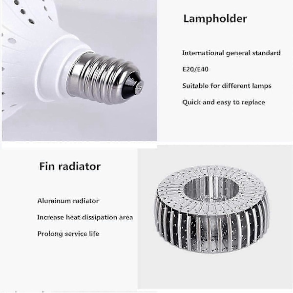 LED Pære E40 200W til Erhvervslokaler, Svarer til 1800W Halogen