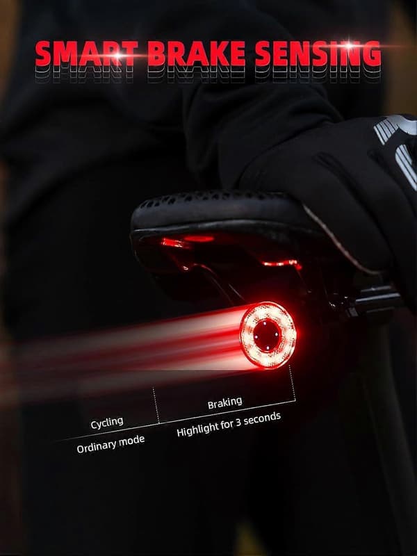 2025 Nyeste Smart Cykel Baglygte Bremsesensor Cykel Baglygte til Nat