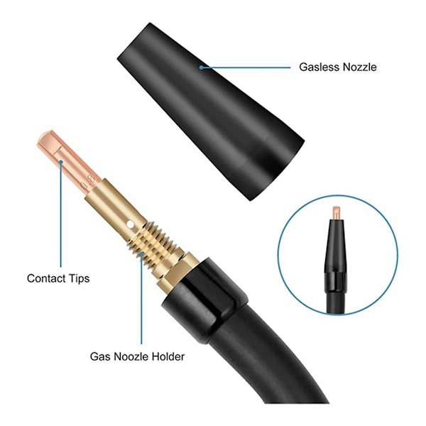 7 st/set Gasfria munstyckstips för Fc90 flussfylld trådmatning 0,9 mm Fc90 Mig-svetsverktyg  (ZYH) Photo Color