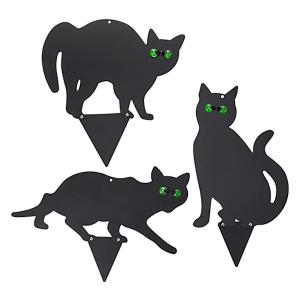 Cat Figure Ground Insert Dekor Set 3 st 2d Naturtrogna kattunge med reflekterande ögon (ZYH)