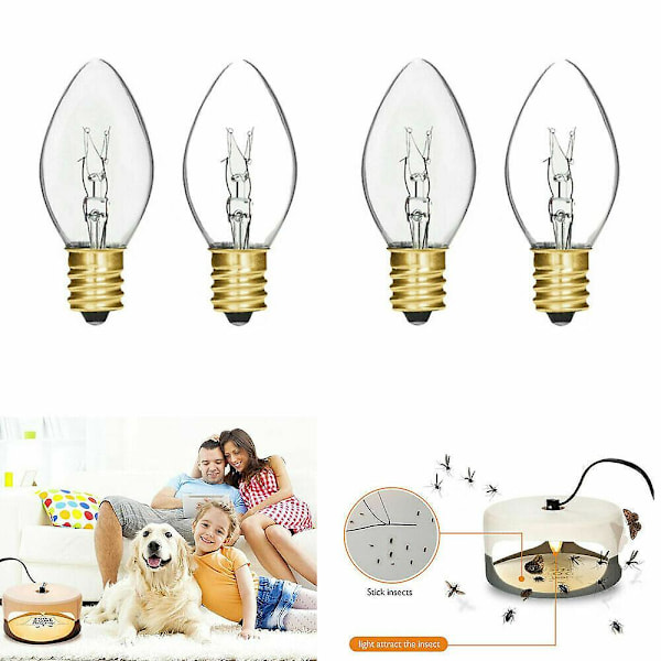 4st utbyteslampa E12 7w glödlampor för Sticky Dome Sticky Flea Trap Killer (ZYH)