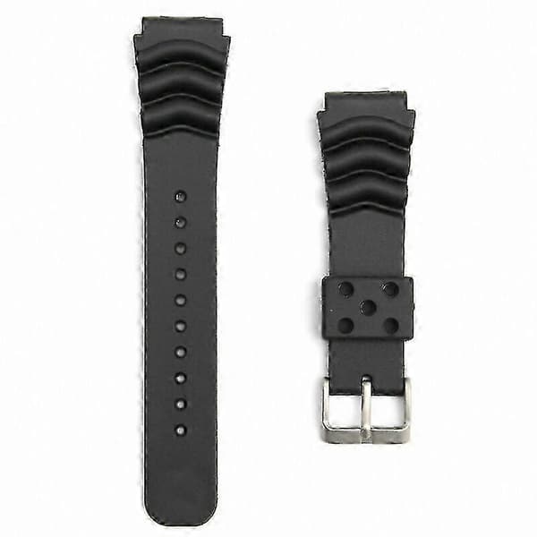 SEIKO Diver's Sort Gummi Urrem Udskiftning