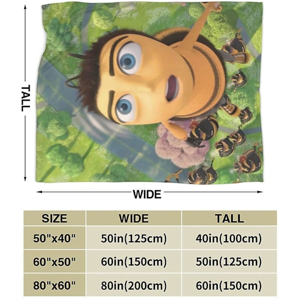 The Bee Movie Ultra-mjuk mikrofleecefilt Heminredning Lättvikt för bäddsoffa -P551 (ZYH) 60x50in 150x125cm
