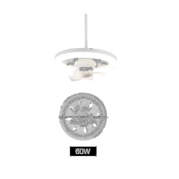Takfläkt Ljus 60w 3-hastighets Kylfläkt Taklampa Fjärrkontroll E27 Lamphållare Elektrisk Fläkt  (ZYH)