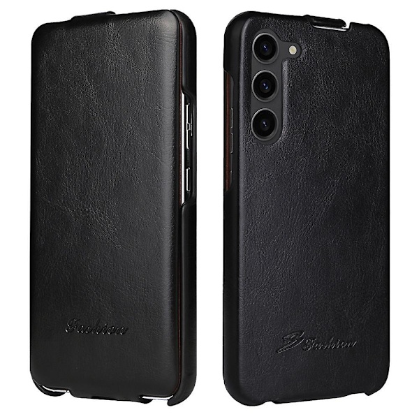 Vertikal Flip Cover PU Läder Crazy Texture Telefonskal för Samsung Galaxy S23 (ZYH)