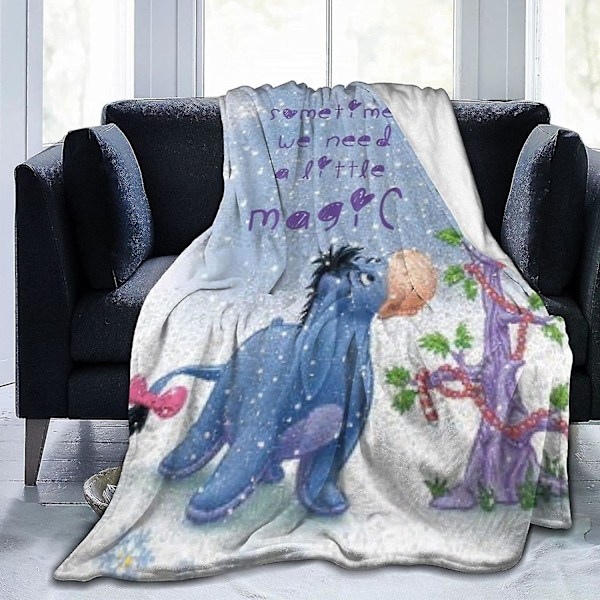Eeyore Fleecefilt Heminredning Varmtäcke för bäddsoffa -w197 (ZYH) 50x40in 125x100cm