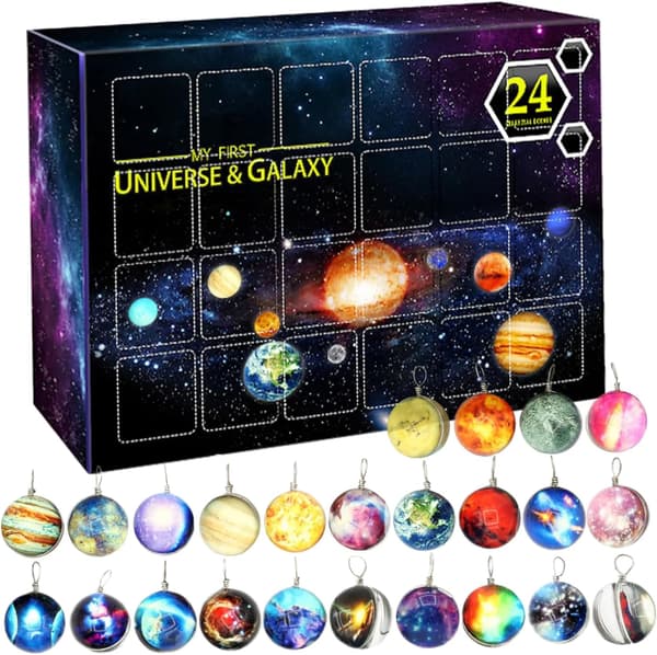 Julekalender Rumtema 2025, 1 stk, 24-dages Planetpynt