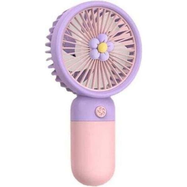 Mini bærbar ventilator. USB genopladelig bærbar ventilator. Sød lille lyserød og lilla ventilator.