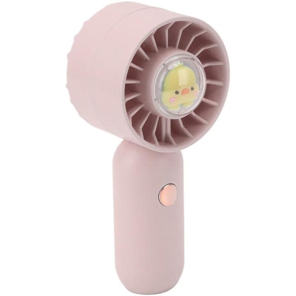 500mAh USB Genopladelig Lommeventilator - Mini Bærbar Ventilator med Pink Strømkabel