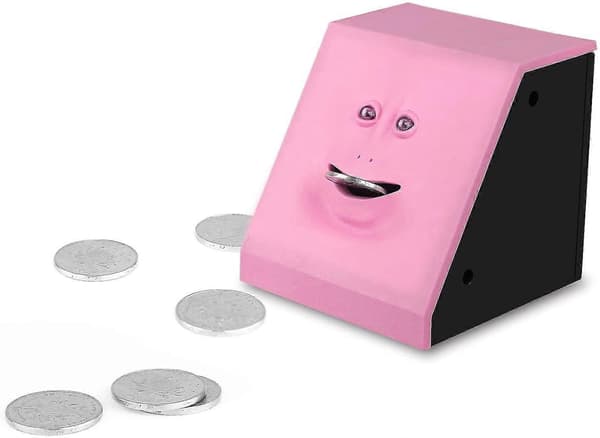 Face Bank Mynt Sparbössa Barn Sparar Pengar Samling Spargris (rosa)