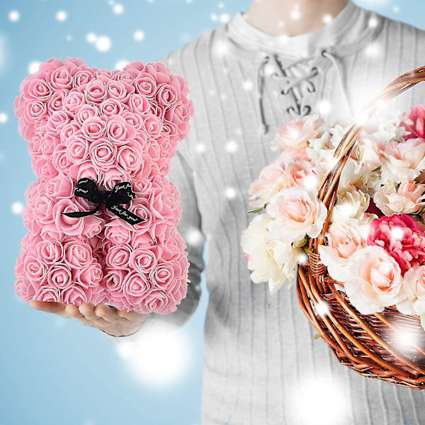 Rosenbjörn - Rosen Nallebjörn På Varje Rosenbjörn - Blomsterbjörn Perfekt För Alla Jubileum - Klar Presentask Ingår! 10 Tum (ljusrosa)  (ZYH)