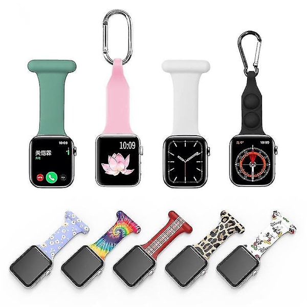Tillämplig för Apple Watch Smart Watch med Iwatch4 / 5 / 6 / 7 generation silikon sjuksköterska klocka med  (ZYH)