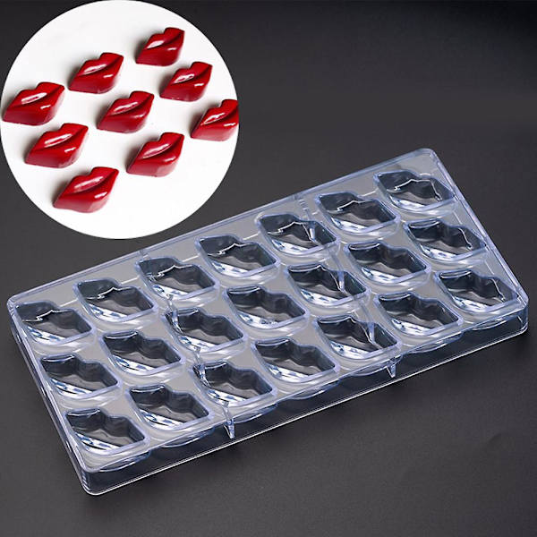21 Läppformad Chokladform Låg Temperatur Resistent Matformning Form för Bakning  (ZYH) 27.5*13.5*2.5cm