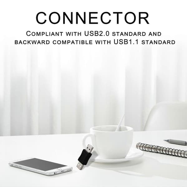 SODIAL(R) USB A Hane till Hane Kontakt Adapter Svart