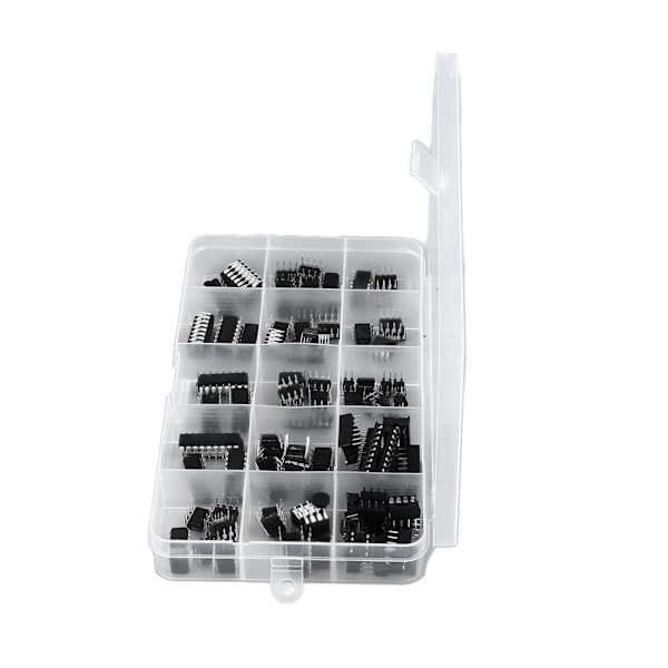 120PCS 12 typer IC-chipkit NE555 LM324 DIP-uttag integrerad kretschip sortiment set singel noggrannhet timing  (ZYH)