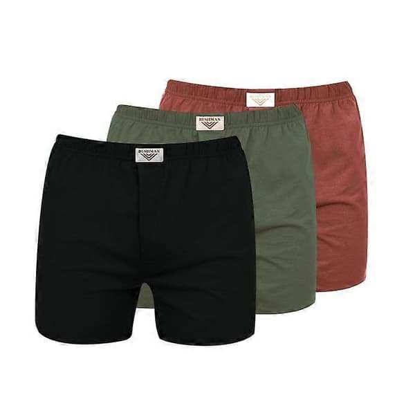 Bushman Boxershorts Nicolas 3-pak Sort/Khaki/Mursten M