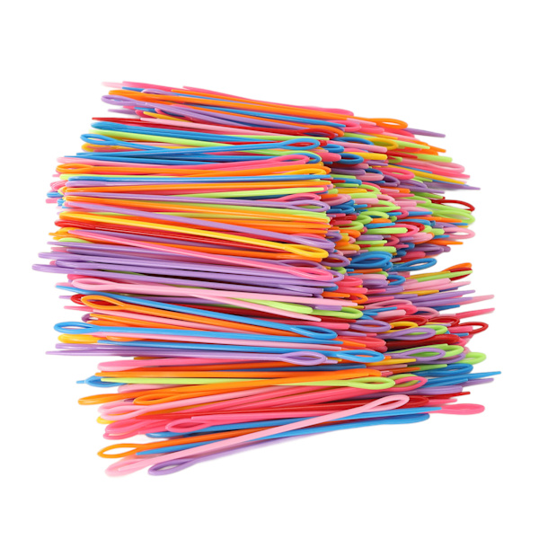 1000 st plastsy-nålar 5,9 tum långa stora öga färgglada hållbara säkerhetssnöre nålar för DIY hantverk vävning (ZYH)
