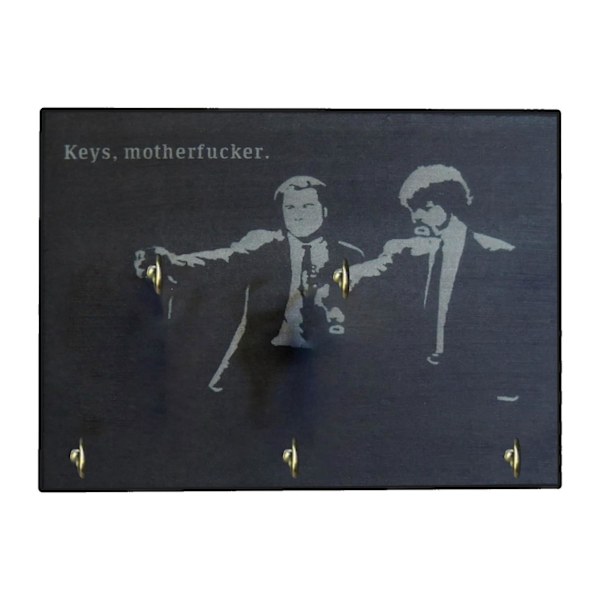 Trähängande nyckelkrok, Pulp Fiction nyckelhållare, Creative Wall Hanging 2/5 krokar (ZYH) 5